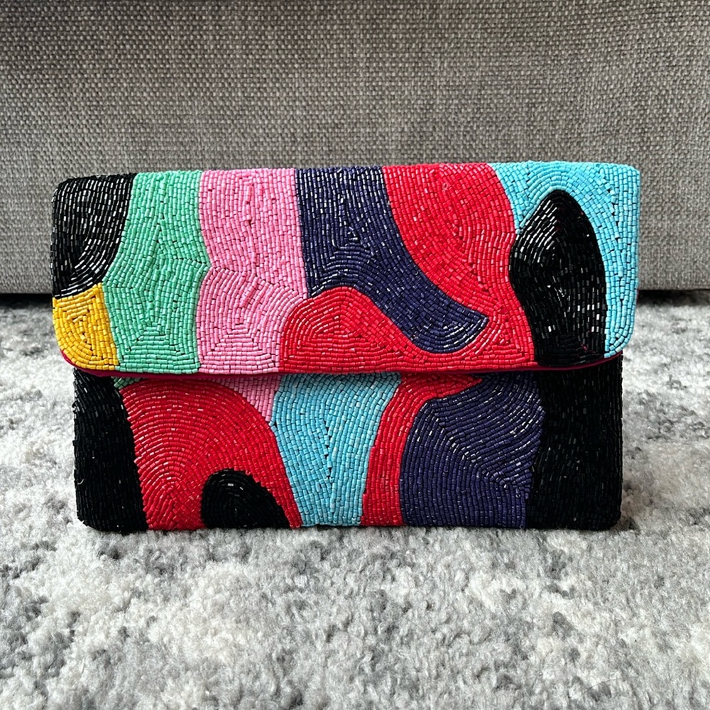 Colorful Abstract Seed Bead Clutch